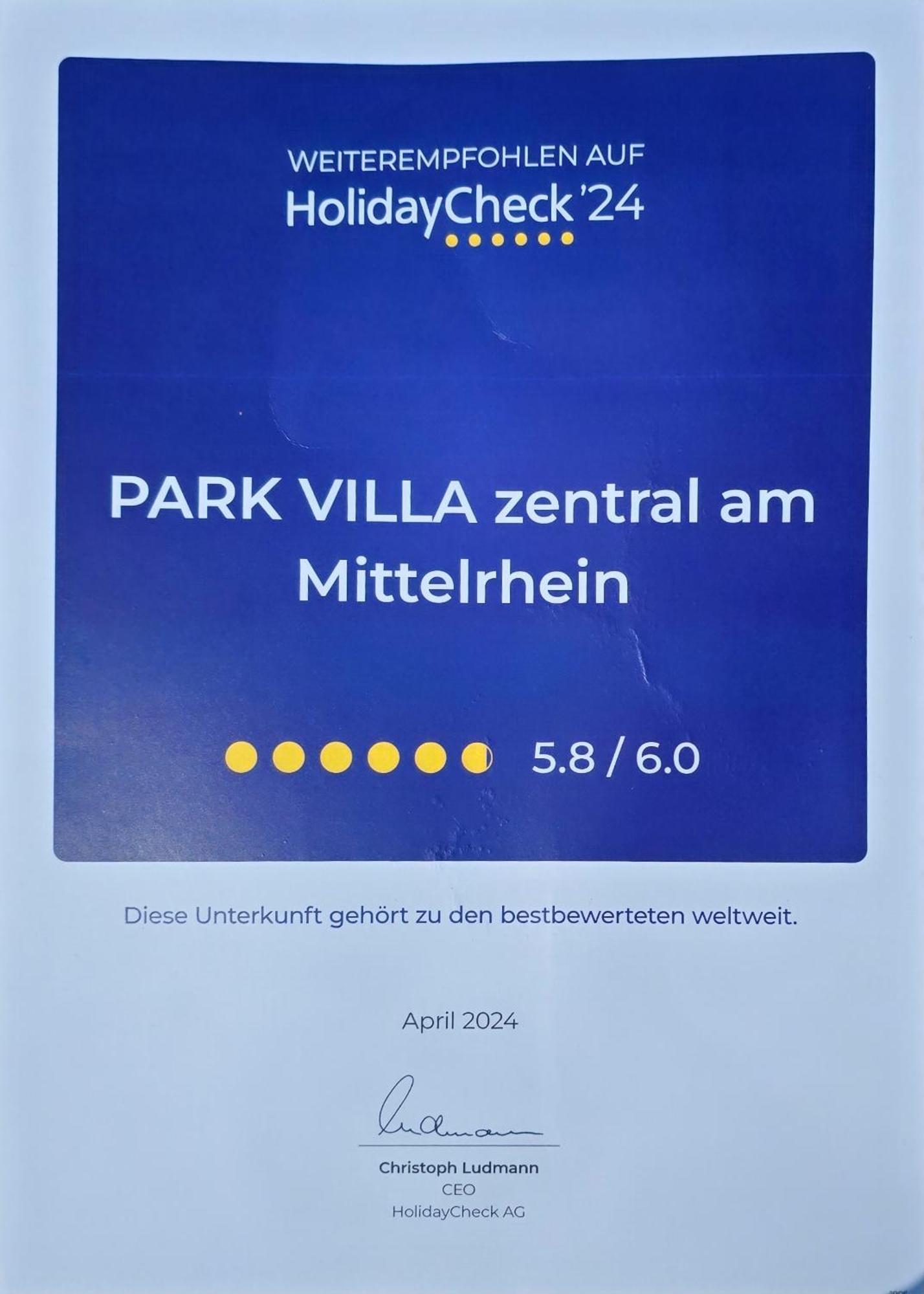 Park Villa Zentral Am Mittelrhein - Zimmer & Apartments Боппард Экстерьер фото